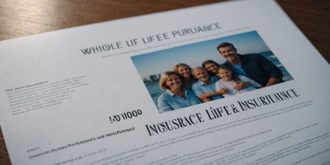 Family photo with whole life insurance policy document